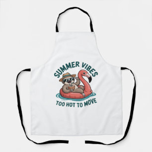 Summer Vibes Sloth Funny Lazy Float Schürze