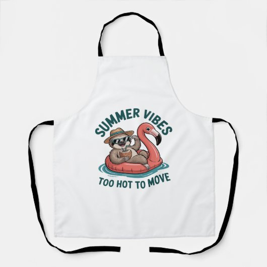 Summer Vibes Sloth Funny Lazy Float Schürze (Vorderseite)