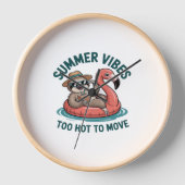 Summer Vibes Sloth Funny Lazy Float Uhr (Vorderseite)