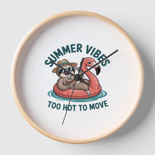Summer Vibes Sloth Funny Lazy Float Uhr (Vorderseite)