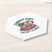 Summer Vibes Sloth Funny Lazy Float Untersetzer (angewinkelt)