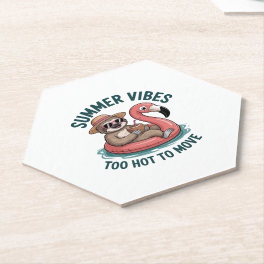 Summer Vibes Sloth Funny Lazy Float Untersetzer (angewinkelt)