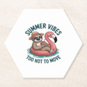 Summer Vibes Sloth Funny Lazy Float Untersetzer (Vorderseite)