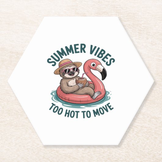 Summer Vibes Sloth Funny Lazy Float Untersetzer (Vorderseite)