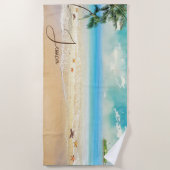 Summer Vibes | Sommergrüne Strandtuch (Vorderseite)