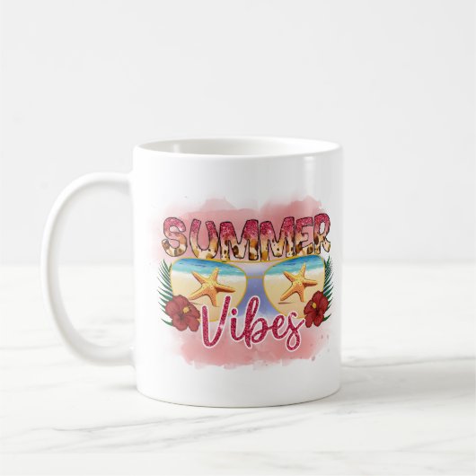 Summer Vibes | Starfish | Küstenstrand Kaffeetasse (Links)