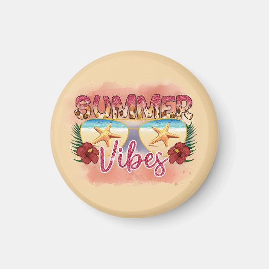 Summer Vibes | Starfish | Küstenstrand Magnet (Vorne)