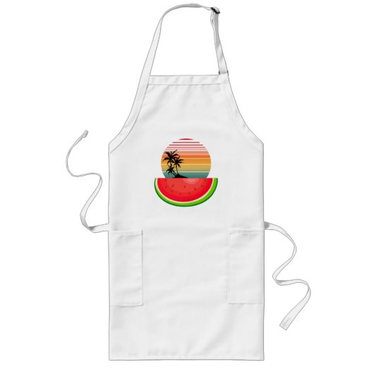 Summer Vibes Sunset Watermelon Lange Schürze (Vorne)