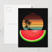 Summer Vibes Sunset Watermelon Postkarte (Vorne/Hinten)
