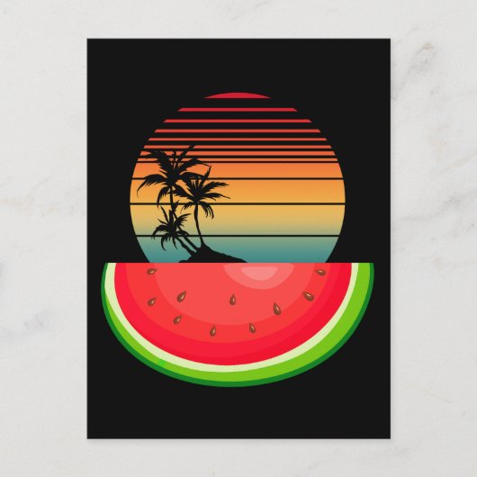 Summer Vibes Sunset Watermelon Postkarte (Vorderseite)