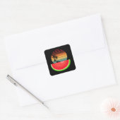 Summer Vibes Sunset Watermelon Quadratischer Aufkleber (Umschlag)