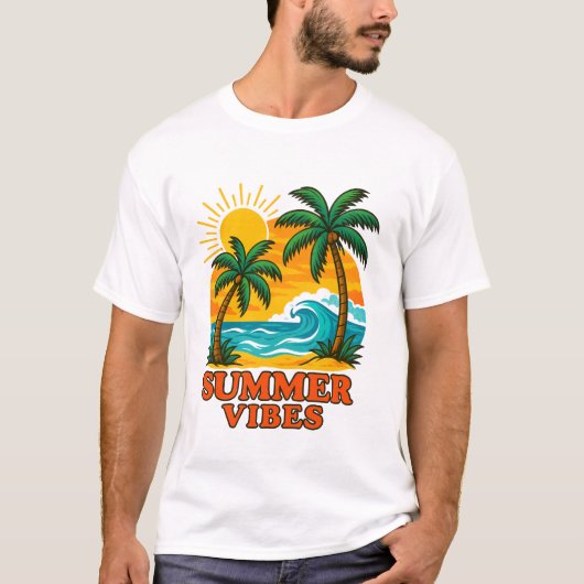 Summer Vibes T - Shirt für Sonne, Wind und Strand (Vorderseite)