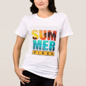 Summer Vibes T - Shirt - Vibrant Sunset & Ocean. (Vorderseite)
