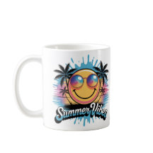 Summer Vibes Tasse Neon Smiley, farbenfrohe Gestal