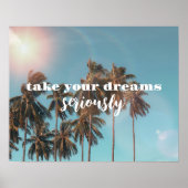 Summer vibes Träume Strand Zitat Palmen Poster (Vorne)