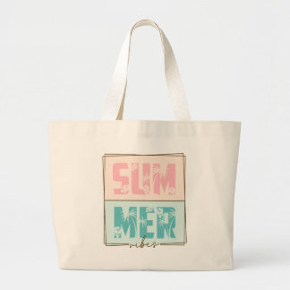 Summer Vibes Tropical Beach Retro Vintag Jumbo Stoffbeutel