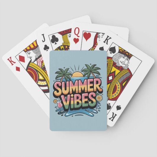 Summer Vibes Tropical Beach Spielkarten (Rückseite)