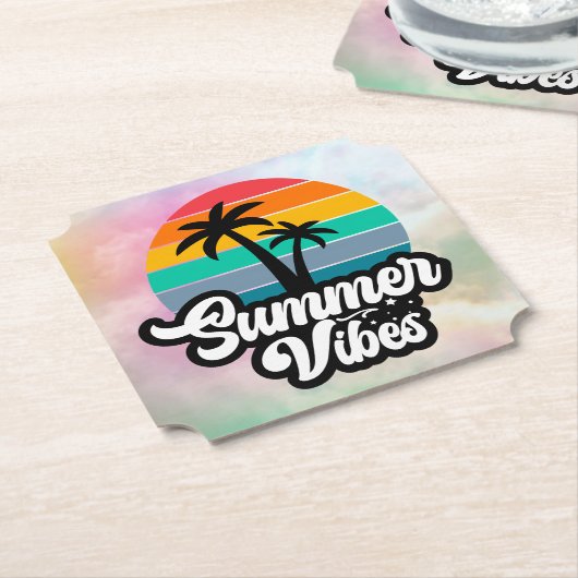Summer Vibes Tropical Lake Scene-32922 Untersetzer (angewinkelt)