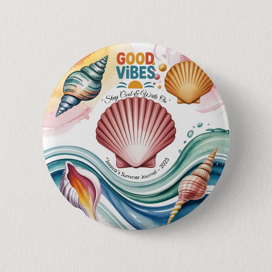 Summer Vibes Tropical Notebook Button (Vorderseite)