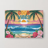 Summer Vibes Tropical Notebook Button (Vorderseite)
