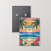 Summer Vibes Tropical Notebook Button (Vorderseite/Rückseite)