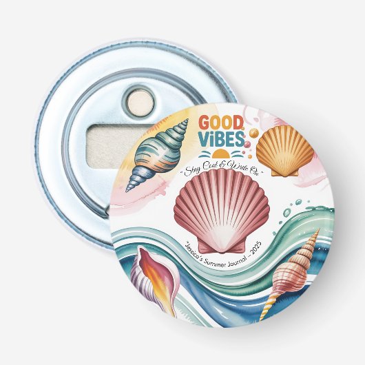 Summer Vibes Tropical Notebook Flaschenöffner (Vorderseite)