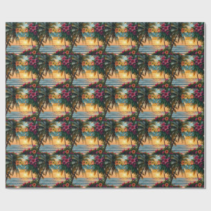 Summer Vibes Tropical Notebook Geschenkpapier