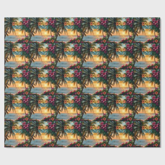 Summer Vibes Tropical Notebook Geschenkpapier (Flach)