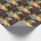 Summer Vibes Tropical Notebook Geschenkpapier (Ecke)