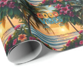 Summer Vibes Tropical Notebook Geschenkpapier (Rolleneckpunkt)