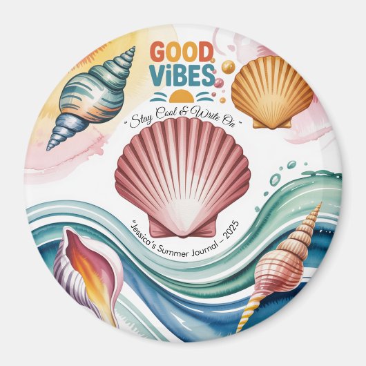 Summer Vibes Tropical Notebook Magnet (Vorne)