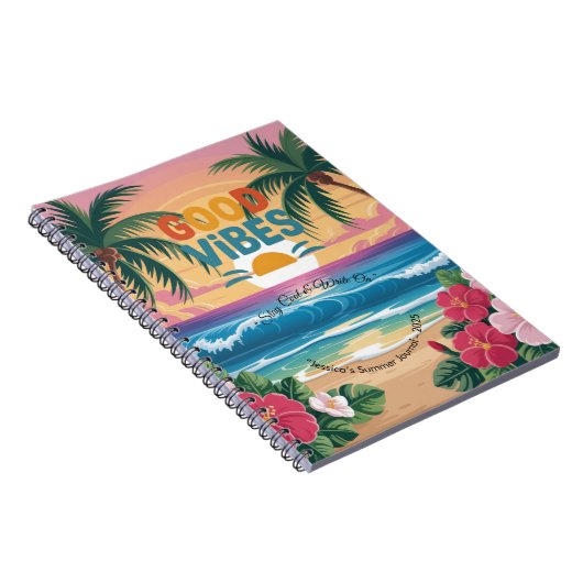 Summer Vibes Tropical Notebook Notizblock (Rechte Seite)
