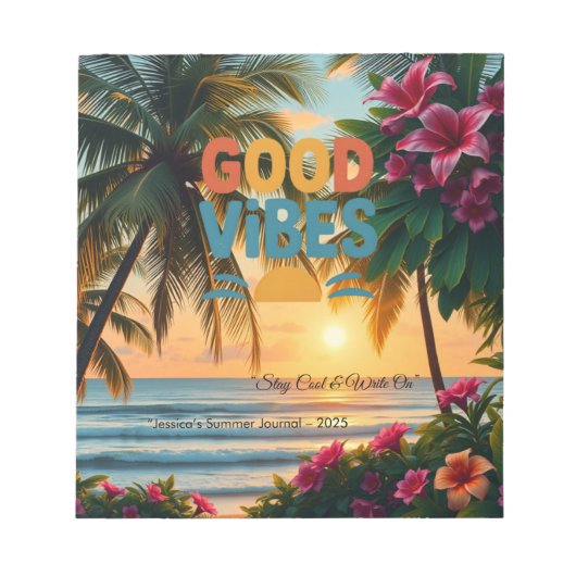 Summer Vibes Tropical Notebook Notizblock (Vorderseite)