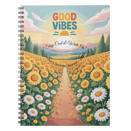 Summer Vibes Tropical Notebook Notizblock (Vorderseite)