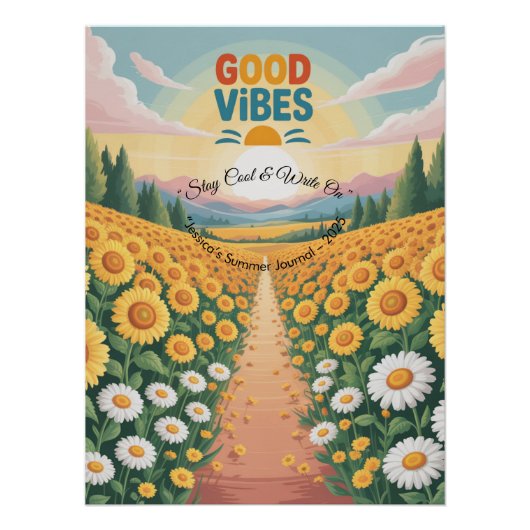 Summer Vibes Tropical Notebook Poster (Vorderseite)