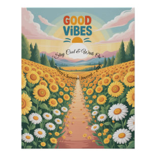 Summer Vibes Tropical Notebook Poster
