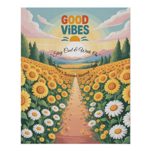 Summer Vibes Tropical Notebook Poster (Vorderseite)
