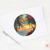 Summer Vibes Tropical Notebook Runder Aufkleber (Umschlag)