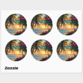 Summer Vibes Tropical Notebook Runder Aufkleber (Blatt)