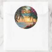 Summer Vibes Tropical Notebook Runder Aufkleber (Tasche)