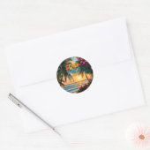 Summer Vibes Tropical Notebook Runder Aufkleber (Umschlag)