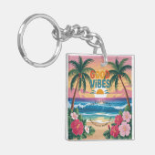 Summer Vibes Tropical Notebook Schlüsselanhänger (Vorderseite links)
