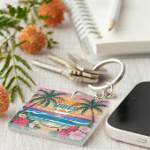 Summer Vibes Tropical Notebook Schlüsselanhänger (Vorderseite rechts)