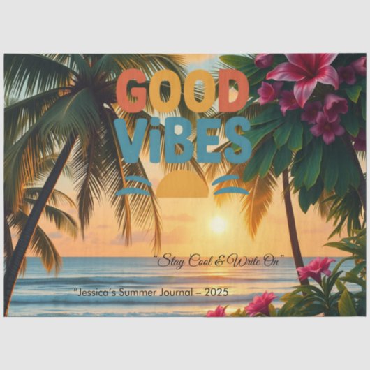 Summer Vibes Tropical Notebook Seidenpapier (Vorderseite)