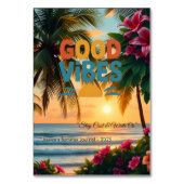 Summer Vibes Tropical Notebook Tischnummer (Rückseite)
