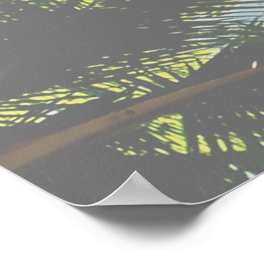 Summer Vibes Tropical Palm Tree Green Blue Sky Poster (Ecke)