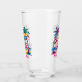 Summer Vibes Tropical Palm Tree Ozean farbenfroh Glas (Links)