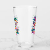 Summer Vibes Tropical Palm Tree Ozean farbenfroh Glas (Rechts)