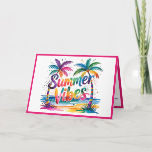 Summer Vibes Tropical Palm Tree Ozean farbenfroh Karte