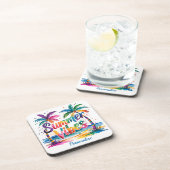 Summer Vibes Tropical Palm Tree Ozean Personalisie Getränkeuntersetzer (Rechte Seite)